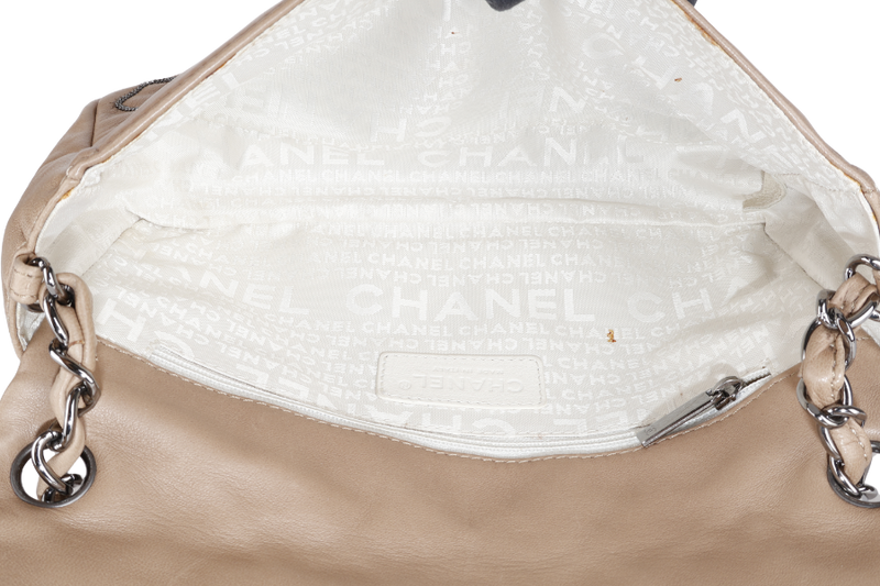 CHANEL CLASSIC FLAP CHAIN QUILTED (955xxxx) SMALL BROWN CALF LEATHER SILVER HARDWARE WITH DUST COVER