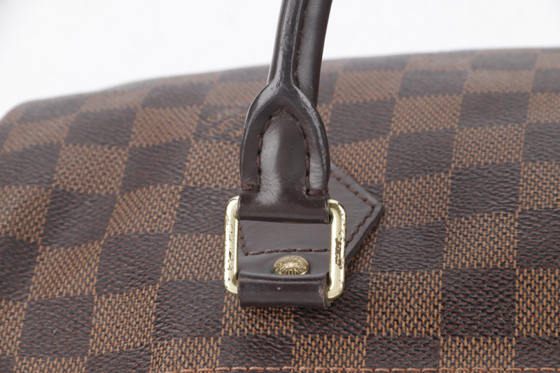 LOUIS VUITTON SPEEDY BANDOULIERE 30 DAMIER EBENE CANVAS GOLD HARDWARE WITH STRAPS AND DUST COVER