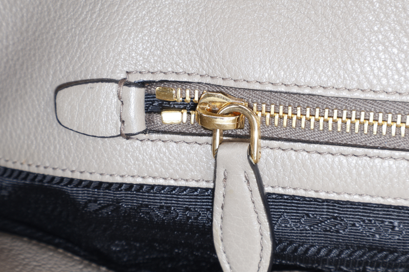 PRADA SAFFIANO LEATHER HANDBAG GOLD HARDWARE WITH DUST COVER AND CARD