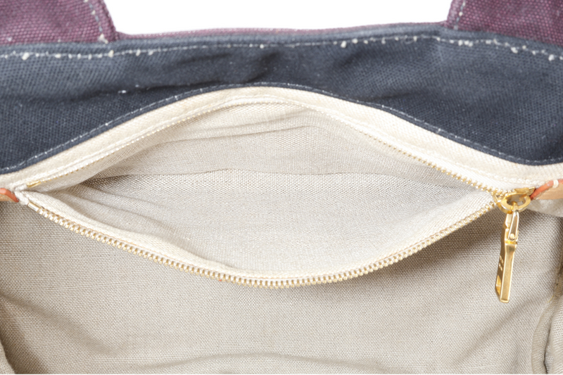 PRADA CANAPA RIGHE B1872B PINK AND DARK BROWN CANVAS TOTE BAG WITH CARD AND DUST COVER