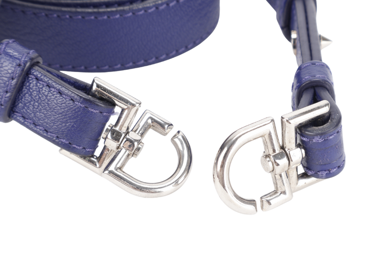 GIVENCHY ANTIGONA SMALL BLUE LEATHER SILVER HARDWARE WITH STRAPS AND DUST COVER