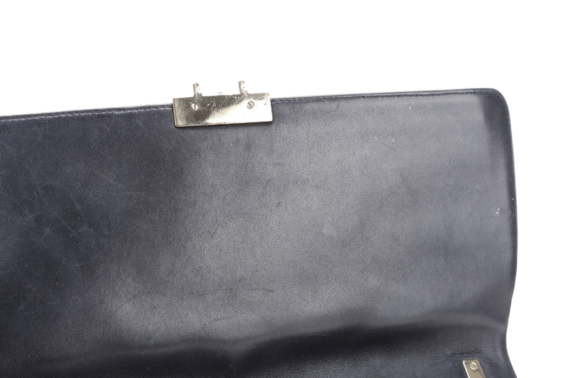 CHRISTIAN DIOR NEW LOCK FLAP BAG BLACK LAMBSKIN LEATHER GOLD HARDWARE WITH KEYS NO DUST COVER