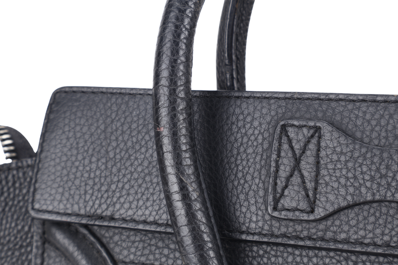 CELINE LUGGAGE TOTE BAG MICRO WHITE TRICOLOR CALF LEATHER SILVER HARDWARE NO DUST COVER