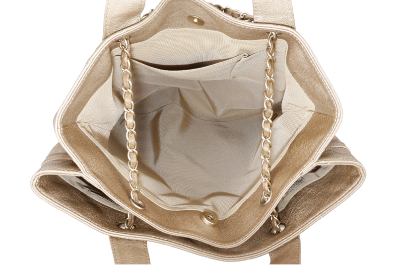 CHANEL METALLIC GOLD CAVIAR SHOULDER BAG (1756xxxx) WITH CARD NO DUST COVER