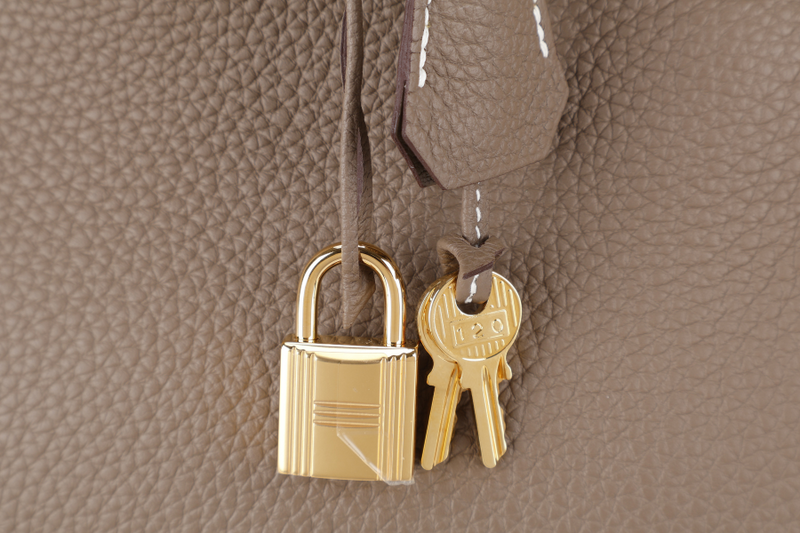 HERMES BIRKIN 30 ETOUPE TOGO GOLD HARDWARE STAMP Z (2021) WITH LOCK & KEYS, RAINCOAT AND DUST COVER