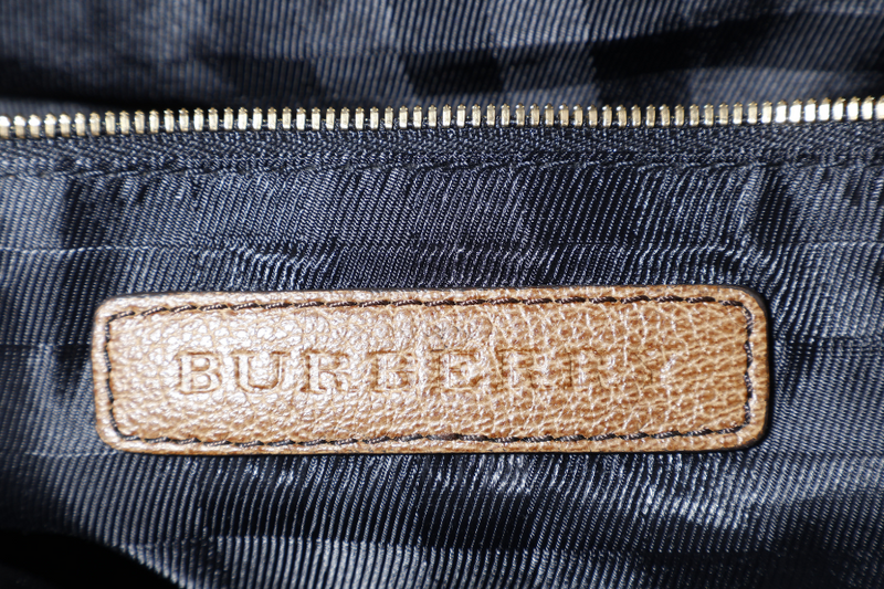 BURBERRY TOTE BAG BRONZER LEATHER GOLD HARDWARE WITH DUST COVER