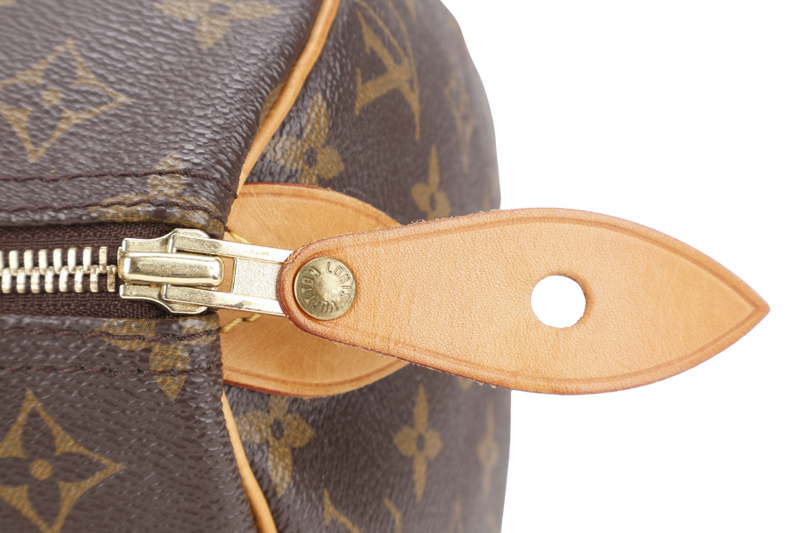 LOUIS VUITTON SPEEDY 30 MONOGRAM CANVAS GOLD HARDWARE WITH KEYS AND PADLOCK