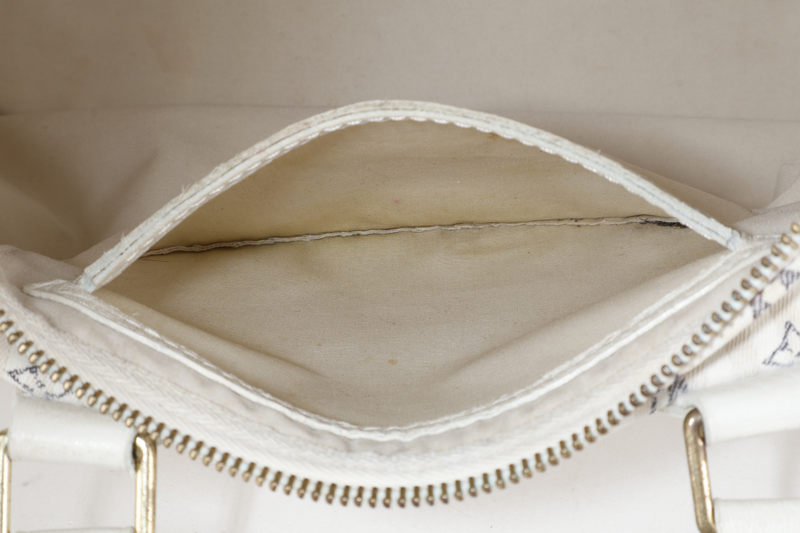LOUIS VUITTON SPEEDY 30 WHITE MONOGRAM MINI LIN CANVAS GOLD HARDWARE NO DUST COVER
