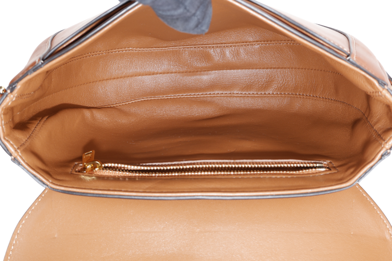 CELINE BESACE MEDIUM 16 NATURAL CALFSKIN LEATHER GOLD HARDWARE WITH DUST COVER