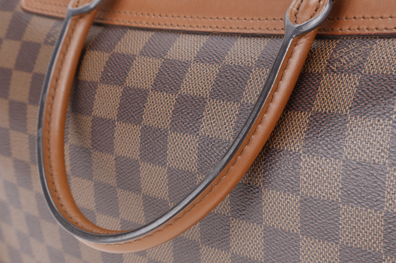 LOUIS VUITTON GREENWICH DAMIER EBENE CANVAS GOLD HARDWARE WITH STRAPS, LOCK&KEYS AND DUST COVER