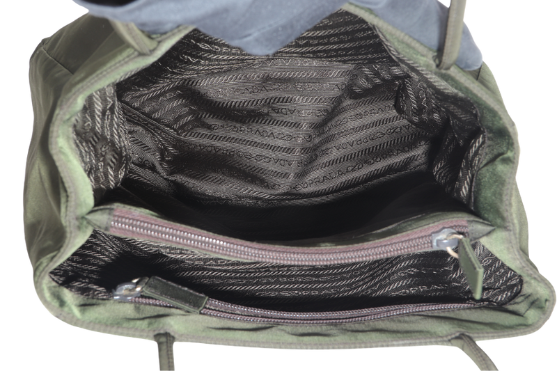 PRADA B3864 TESSUTO CITY NYLON GREEN TOTE BAG WITH CARD NO DUST COVER