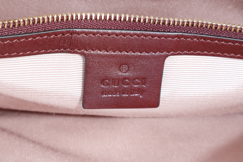GUCCI GG MARMONT ARLI HANDBAG (550130) MAROON LEATHER GOLD HARDWARE NO DUST COVER