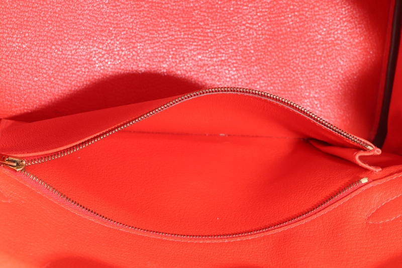 HERMES BIRKIN 30 FEU TOGO GOLD HARDWARE STAMP X (YEAR 2016) WITH LOCK&KEYS AND DUST COVER