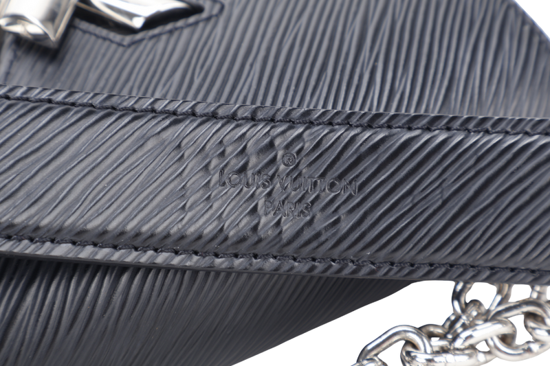 LOUIS VUITTON M21118 TWIST LOCK BLACK PM EPI LEATHER SILVER HARDWARE WITH MIRROR NO DUST COVER
