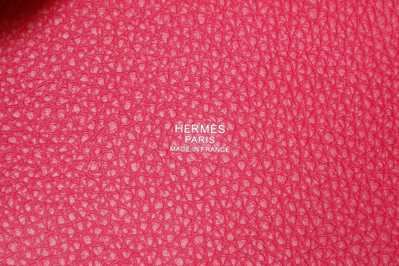HERMES PICOTIN 18 ROSE TEXAS COLOR CLEMENCE LEATHER STAMP A (2017) SILVER HARDWARE WITH LOCK & KEYS AND DUST COVER