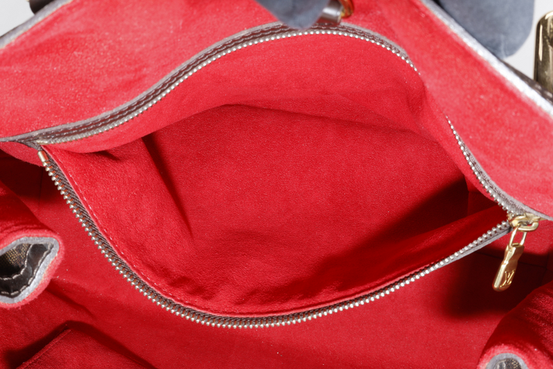 LOUIS VUITTON HAMPSTEAD MM SHOULDER BAG DAMIER EBENE CANVAS GOLD HARDWARE WITH DUST COVER