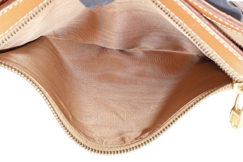 CELINE M94 MACADAM CLUTCH BROWN MONOGRAM COATED CANVAS GOLD HARDWARE NO DUST COVER