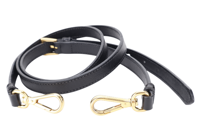 PRADA BLACK GALLERIA SMALL SAFFIANO LEATHER GOLD HARDWARE WITH STRAPS NO DUST COVER
