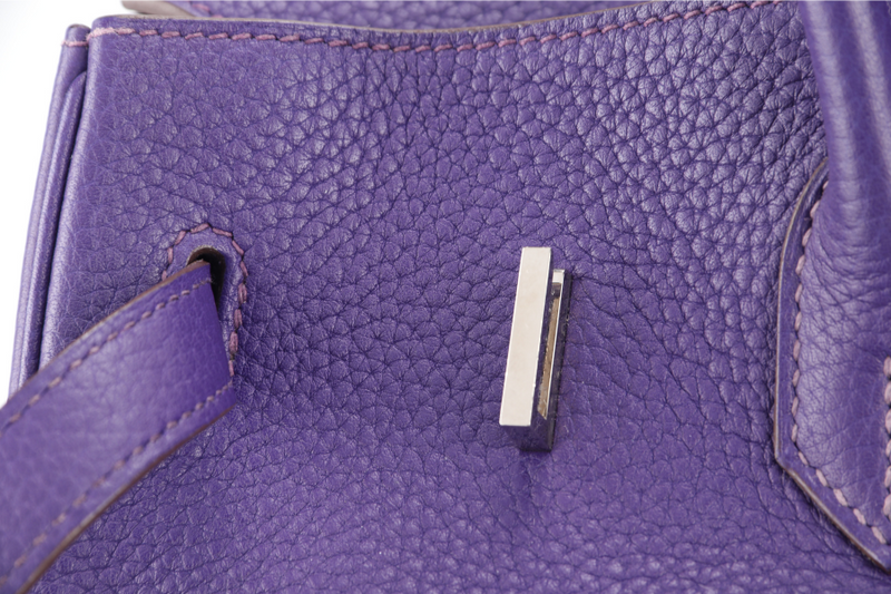 HERMES BIRKIN 35 IRIS TOGO SILVER HARDWARE STAMP N (YEAR 2010) WITH DUST COVER, PADLOCK AND KEYS