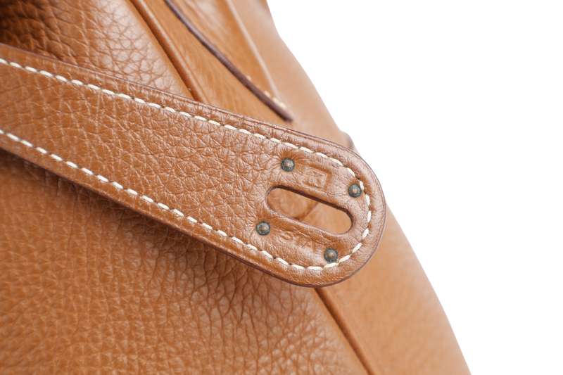 HERMES LINDY 34 STAMP K SQUARE (YEAR 2007) GOLD CLEMENCE LEATHER GOLD HARDWARE WITH DUST COVER