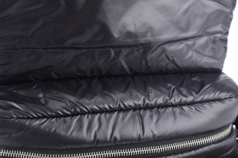 CHANEL SMALL COCOON MESSENGER BAG (1765xxxx) BLACK NYLON SILVER HARDWARE WITH CARD AND BOX
