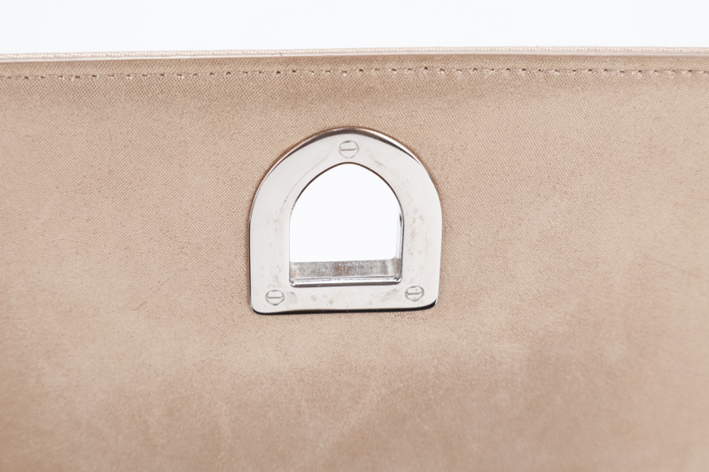 DIOR DIORAMA SMALL METALLIC BEIGE SUEDE SILVER HARDWARE 01-BO-0125 WITH CARD, DUST COVER AND BOX
