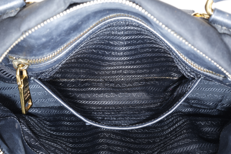 PRADA BN1903 TOP HANDLE BLACK NYLON GOLD HARDWARE NO DUST COVER
