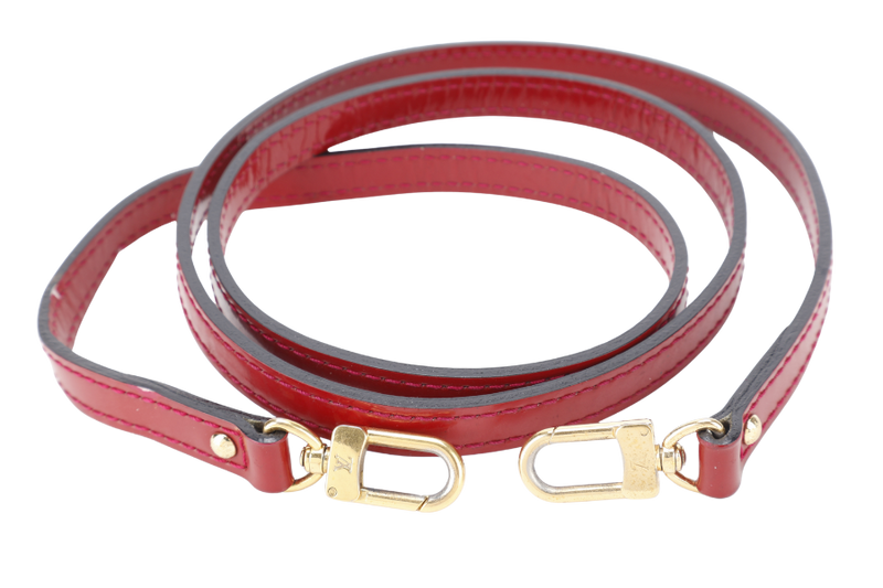 LOUIS VUITTON ALMA BB RED VERNIS WITH GOLD HARDWARE, STRAPS AND NO DUST COVER