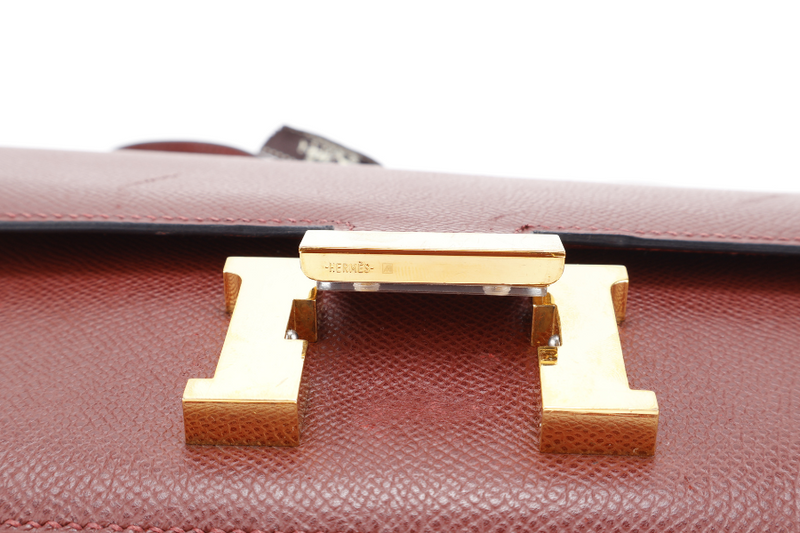 HERMES CONSTANCE ELAN ROUGE H STAMP R (YEAR 2014) EPSOM LEATHER GOLD HARDWARE WITH DUST COVER