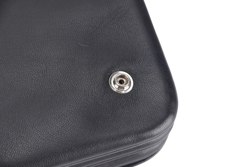 MULBERRY CLIFTON SHOULDER BAG BLACK CROSSBOARDED CALFSKIN BRUSHED SILVER HARDWARE WITH CHAIN STRAP AND DUST COVER