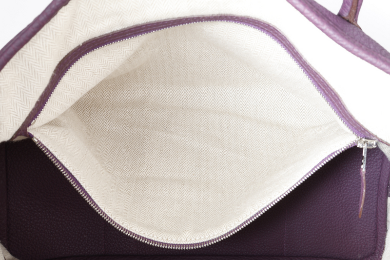 HERMES GARDEN PARTY 36 STAMP O (YEAR 2011) PRUNE COLOUR NEGONDA LEATHER SILVER HARDWARE WITH DUST COVER