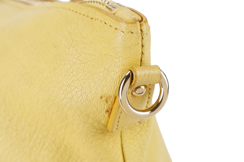 SALVATORE FERRAGAMO MIKA CONVERTIBLE TOTE BAG LARGE YELLOW LEATHER GOLD HARDWARE WITH DUST COVER