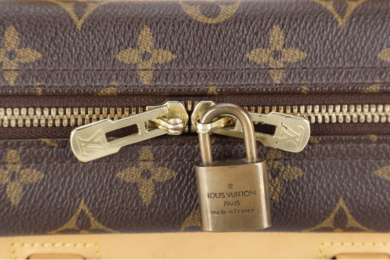 LOUIS VUITTON M47270 DEAUVILLE HAND BAG BROWN MONOGRAM CANVAS GOLD HARDWARE WITH DUST COVER