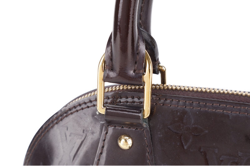LOUIS VUITTON ALMA BB AMARANTE VERNIS (M12173) GOLD HARDWARE WITH LOCK&KEYS , DUST COVER, STRAPS AND BOX