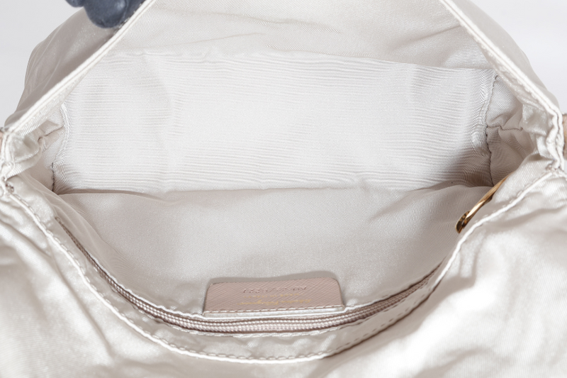 SALVATORE FERRAGAMO PINK CANVAS LEATHER CROSSBODY BAG GOLD HARDWARE NO DUST COVER