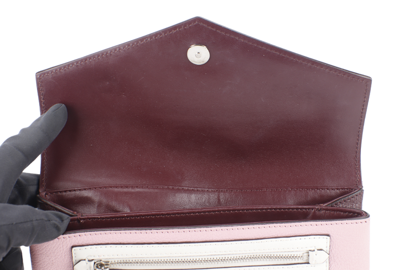 GIVENCHY DUETTO CROSSBODY BAG BURGUNDY AND SILVER HARDWARE WITH DUST COVER