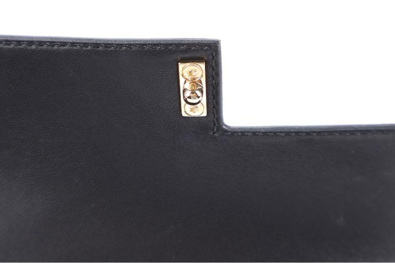 HERMES MINI VERROU CHAIN BLACK CHEVRE GOLD HARDWARE STAMP Y (YEAR 2020) WITH DUST COVER, BOX AND FELT COVER