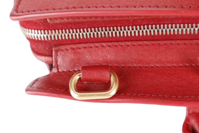 YVES SAINT LAURENT (YSL) CABAS CHYC BURGUNDY CALF LEATHER GOLD HARDWARE WITH LONG STRAPS NO DUST COVER