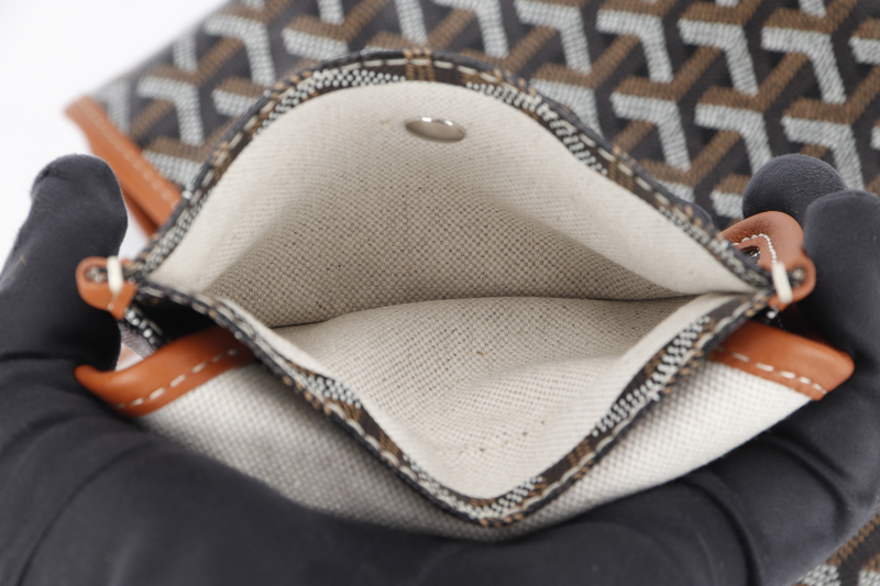 GOYARD ANJOU MINI BAG BLACK AND TAN COLOR WITH DUST COVER