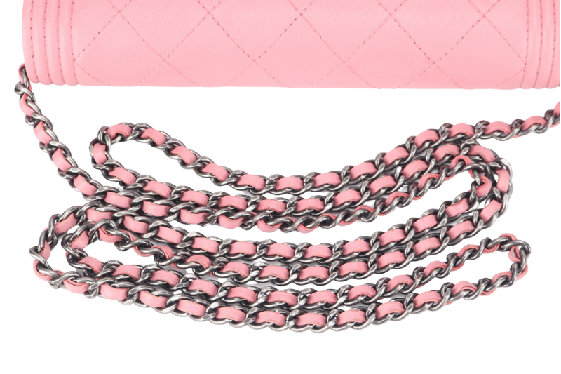 CHANEL PINK LAMBSKIN WOC SILVER HARDWARE (2160xxxx) WITH CARD ONLY