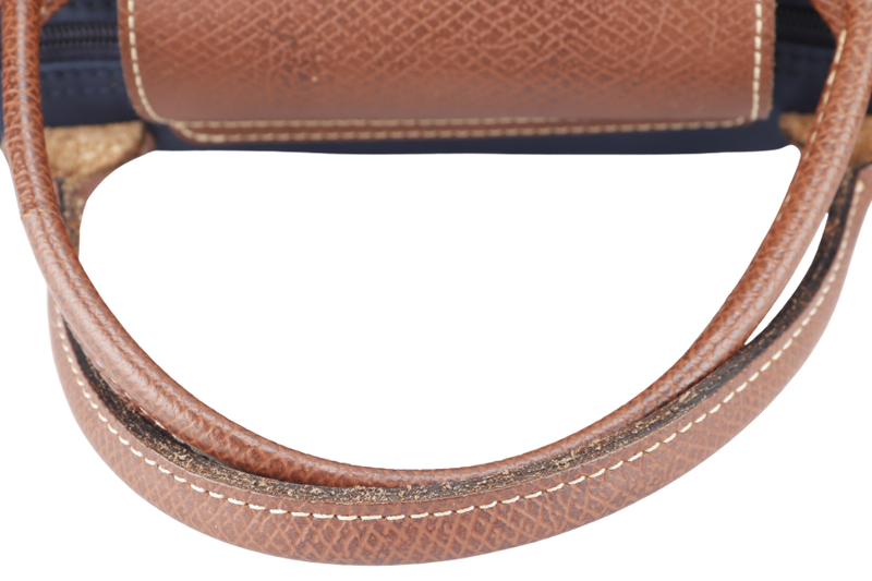 LONGCHAMP LE PLIAGE SMALL NAVY BLUE CANVAS GOLD HARDWARE NO DUST COVER