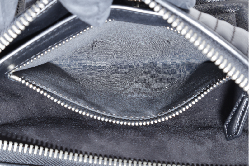 FENDI DOT COM BAG BLACK CALF LEATHER SILVER HARDWARE WITH DUST COVER