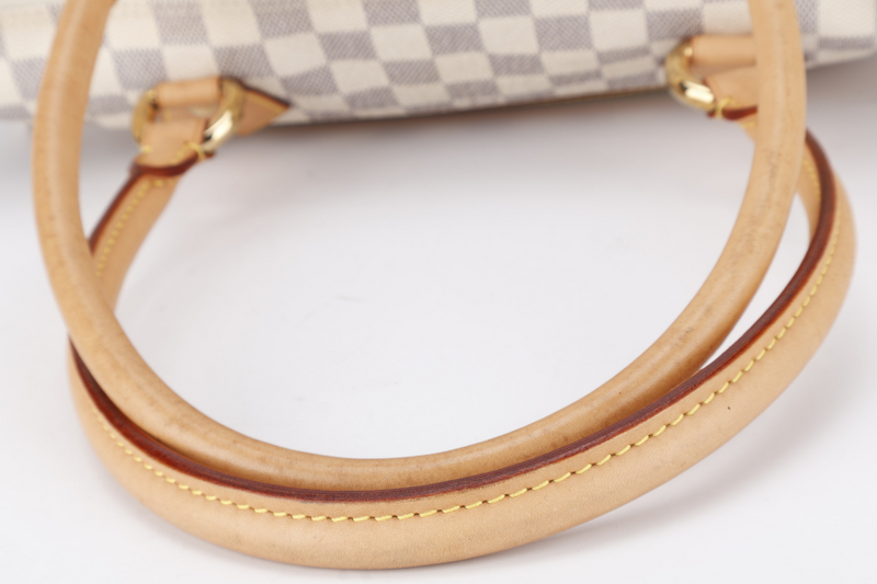 LOUIS VUITTON SALEYA GM DAMIER AZUR SHOULDER BAG CANVAS GOLD HARDWARE DU1067 NO DUST COVER