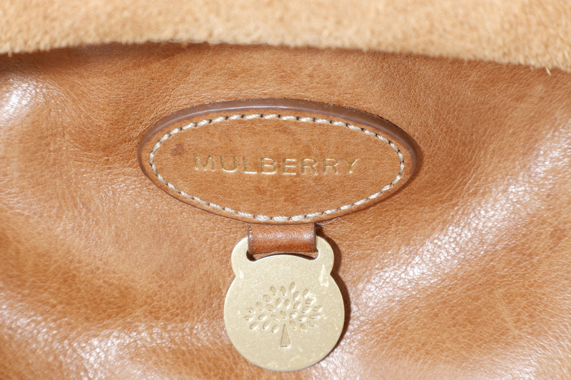 MULBERRY BAYSWATER SMALL BROWN LEATHER GOLD HARDWARE WITH LEATHER STRAPS AND DUST COVER
