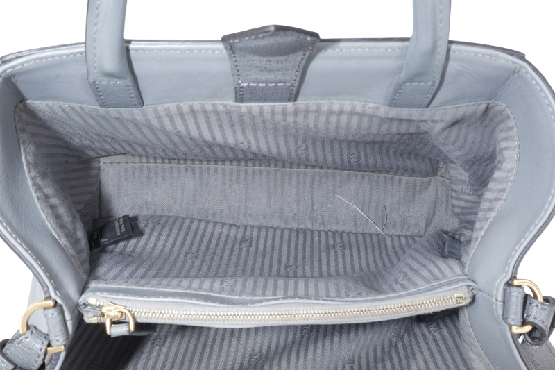 FENDI 2JOURS PETITE (8BH253-D7E-158-0501) GRAY CANVAS LEATHER GOLD HARDWARE NO DUST COVER AND NO BOX