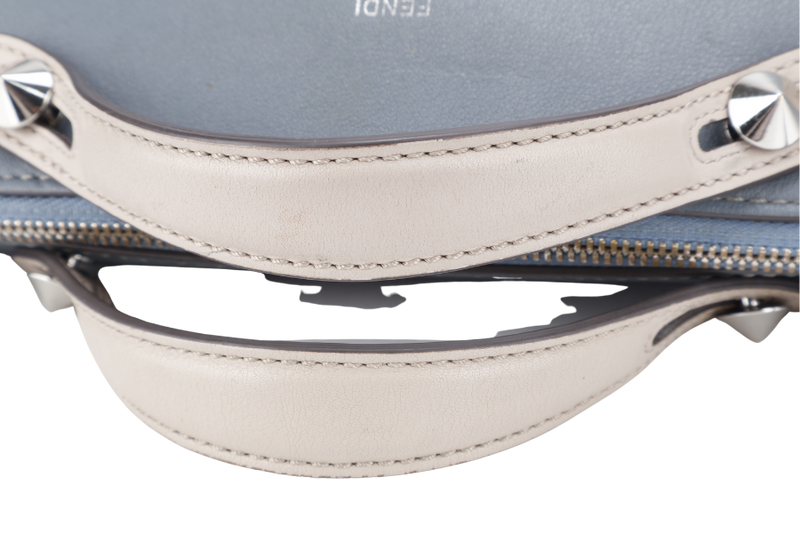 FENDI BY THE WAY SHOULDER BAG MEDIUM BLUE LEATHER SILVER HARDWARE WITH LONG STRAPS NO DUST COVER
