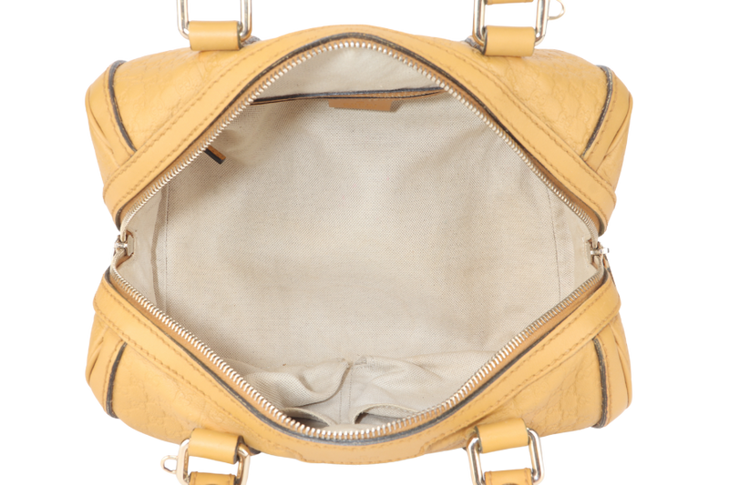 GUCCI MICROGUCCISSIMA JOY BOSTON BAG MUSTARD YELLOW LEATHER GOLD HARDWARE NO DUST COVER