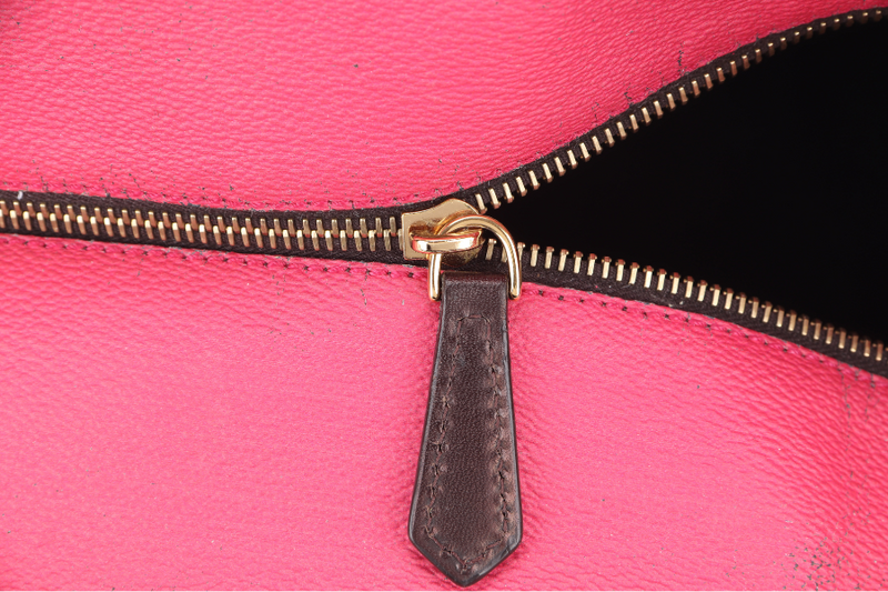 FENDI 8BH185 ZUCCA SHOPPING BAG PINK CALF LEATHER GOLD HARDWARE WITH DUST BAG
