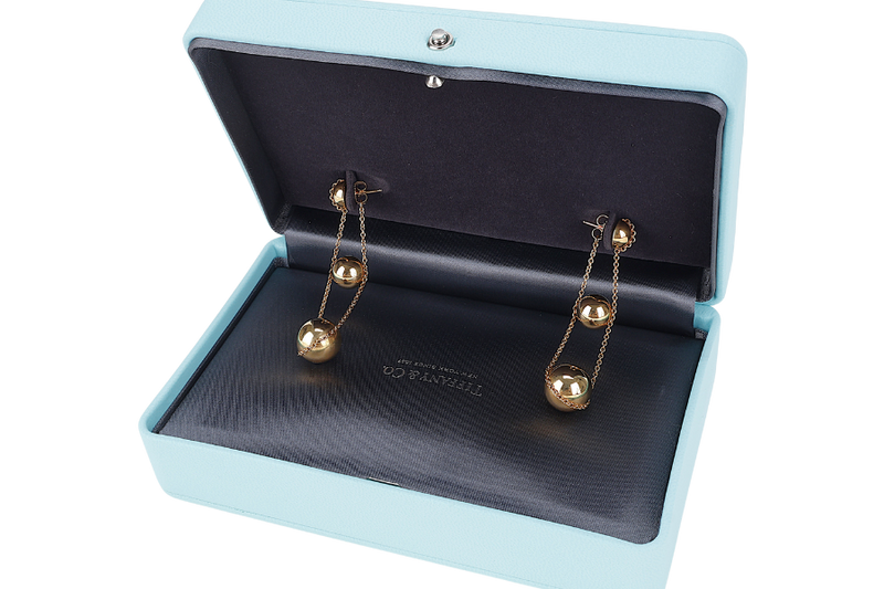 TIFFANY & CO TRIPLE DROP EARRINGS 18K YG 12G WITH BOX