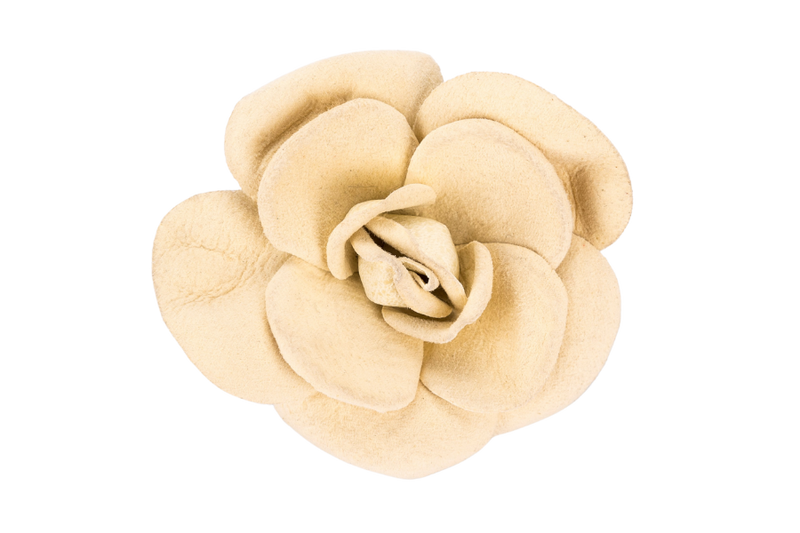 Chanel Camellia Brooch Ivory Color with Box